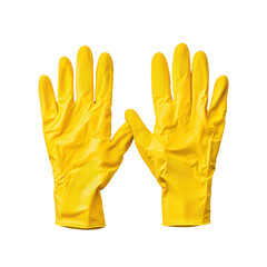 Bright yellow rubber gloves for cleaning tasks
