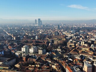 the panorama view of Milan, Italy