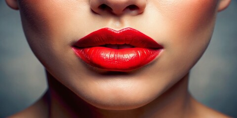 Closeup of Soft Lips and Chin Showcasing Natural Skin Texture with a Focus on Beauty, Hydration, and Freshness Ideal for Skincare and Cosmetic Product Photography