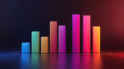 Stylized bar chart with color gradients, [business infographic], [concept of clear communication in financial metrics] 