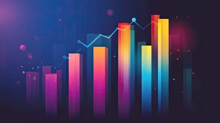 Stylized bar chart with color gradients, [business infographic], [concept of clear communication in financial metrics] 