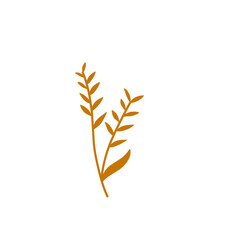brown leaf branch vector illustration