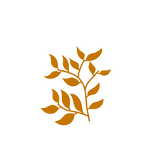 brown leaf branch vector illustration
