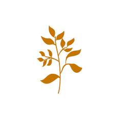 brown leaf branch vector illustration