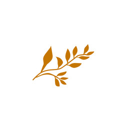 brown leaf branch vector illustration
