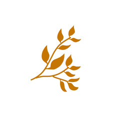 brown leaf branch vector illustration