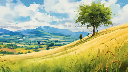 the hills of the country meadow