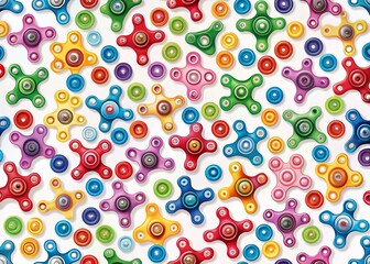 Colorful Hand Spinner Pattern Illustration on White Background for Creative Designs and Modern Art Projects