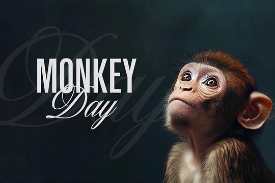 Monkey Day. December 14. Holiday illustration.