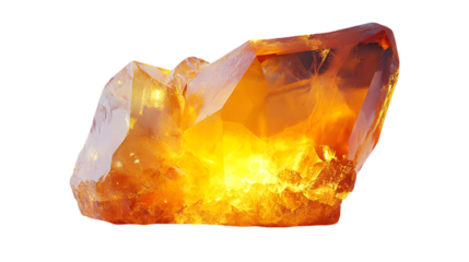 Amber Crystal with Light Shining Through - Realistic Image