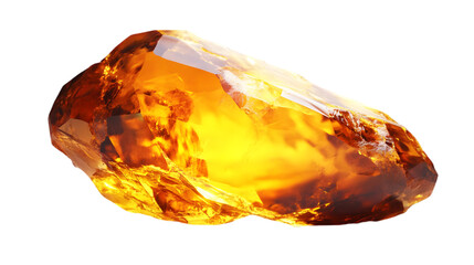 Golden Amber Crystal - 3D Rendered Gemstone