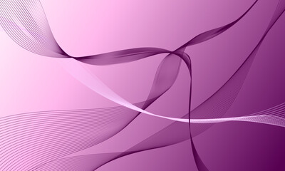 purple lines wave curve on smooth gradient abstract background