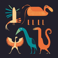 A large set of animals of the world on a light background.