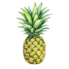 Fototapeta premium Ananas in watercolor drawing style 
