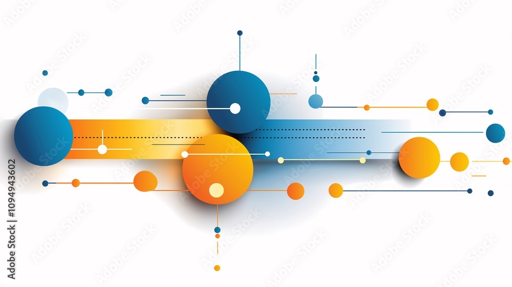 Poster vibrant gradient illustration featuring colorful circles and lines in a modern abstract style for cr