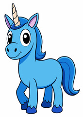 Magical illustration: a blue unicorn that will inspire adventure and creativity.