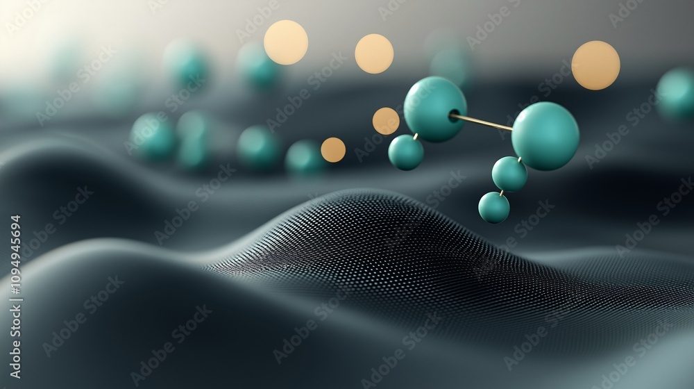 Poster Modern Scientific Visualization of Abstract Molecular Structures in a Dynamic Environment Representing Innovative Research Concepts and Discoveries