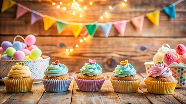 Creative Maternity Announcement with Food Photography Featuring Baby-Themed Treats, Colorful Banners, and Heartwarming Details Set on a Rustic Table for the Perfect Reveal