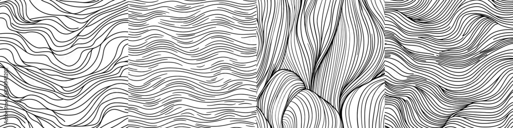 Aufkleber a contemporary background featuring a wavy line pattern with a single line variation.