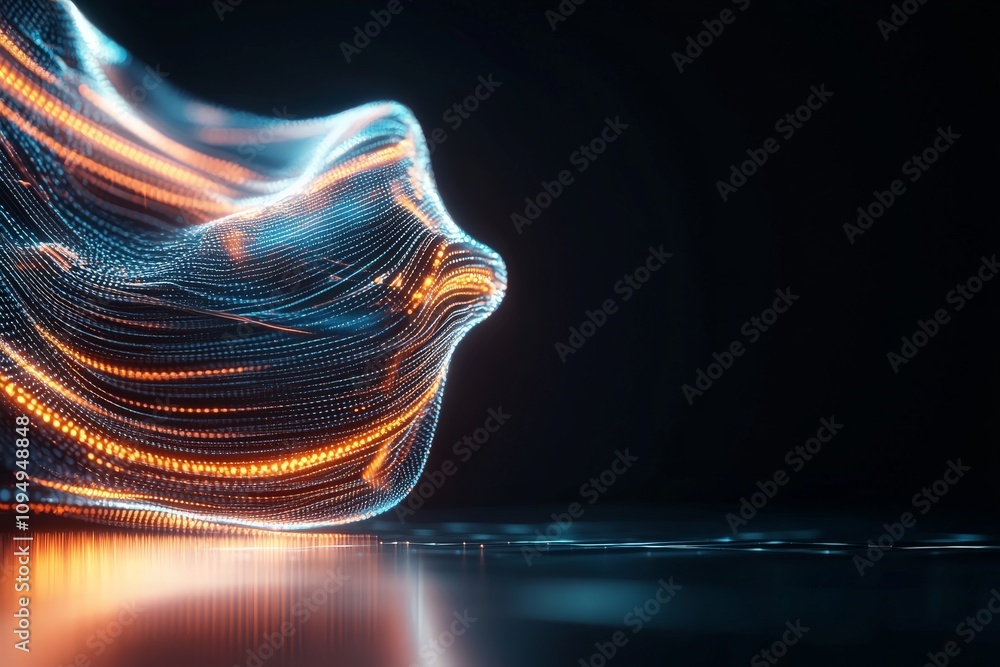 Poster this image portrays flowing streams of digital light, forming an abstract pattern that symbolizes th
