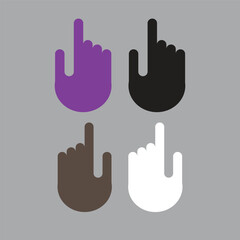 Set of hands icon. Logotype vector illustration. Pointing with the index finger.