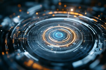 A mesmerizing digital design featuring concentric circles with a glowing blue center, conveying technology, innovation, and connectivity concepts.