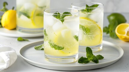 Lemon Bubble Water - a refreshing and vibrant visual. The image captures the effervescence and zesty appeal of lemon-infused sparkling water.