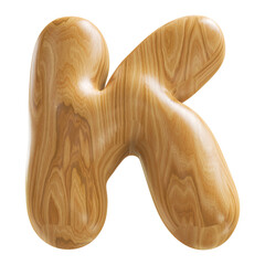 3D Wooden Font Letter K