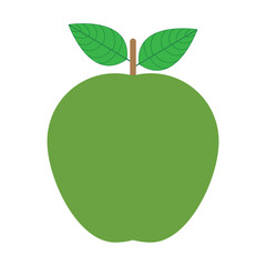 Green Apple Fruit Illustration on a White Background. Vector illustration.