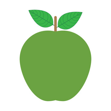 recommend clip art: Green Apple Fruit Illustration on a White Background. Vector illustration.