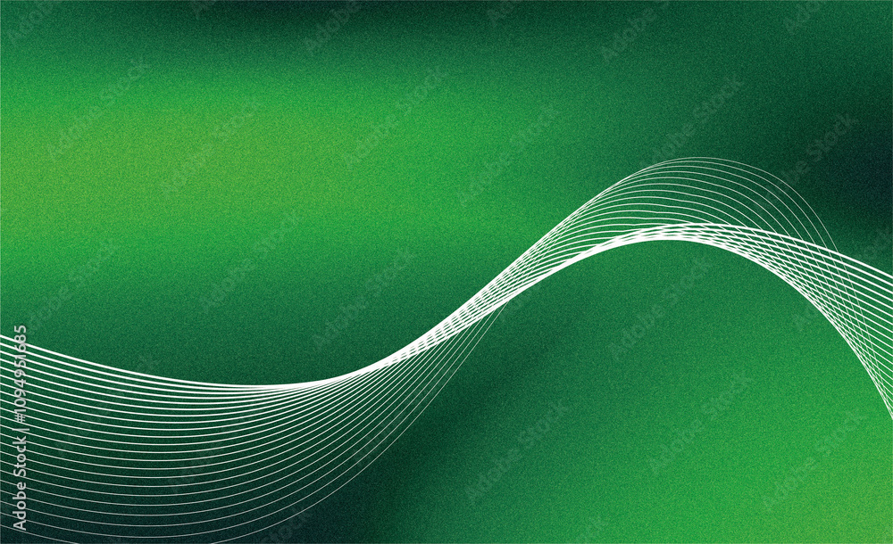Poster design abstract glowing color wave backdrop noise texture. grainy gradient background in green color