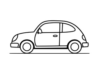 Vintage Car Illustration - Line Art
