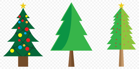 Isolated christmas tree icon with star. Christmas tree icon collection - vector illustration. eps 10.