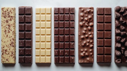 Stack of Chocolate Bars on Isolated White Background