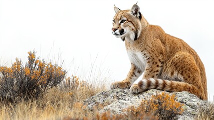 Fototapeta premium Stealthy Cougar on a White Background