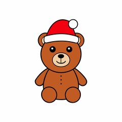 teddy bear with christmas hat