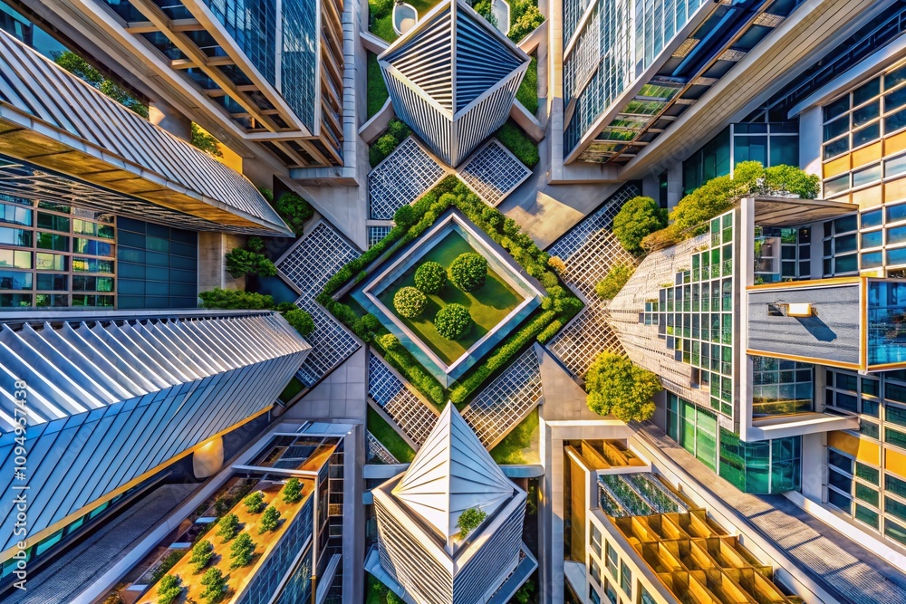Poster diverse collection of illustrative designs featuring modern architectural elements in a clean and st