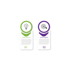 Design template infographic vector element with 2 step line process suitable for web