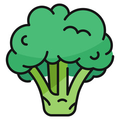 Nutrition Pack Icon,Broccoli Filled line Icon