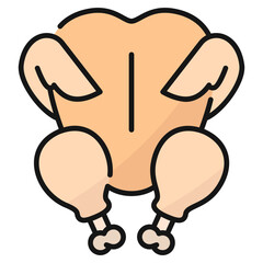 Nutrition Pack Icon,Chicken Meat Filled line Icon