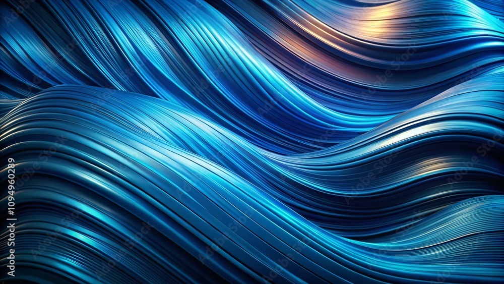 Poster dynamic blue background with dark wavy lines for web design and digital art presentations, perfect f