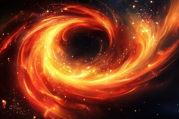 Obraz premium Fiery spiral with glowing orange flames