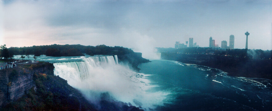 Panoramic view of Niagara Falls; New York State