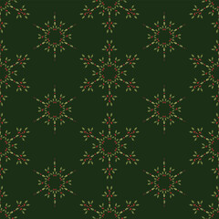 Series of christmas floral patterns in retro vintage classical style