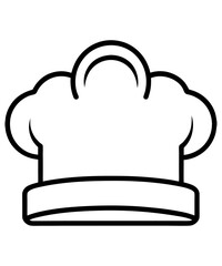 chef hat logo and icon silhouette vector illustration