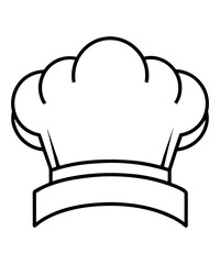 chef hat logo and icon silhouette vector illustration