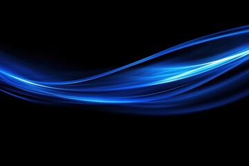 Naklejka premium Abstract flowing blue light wave on a black background