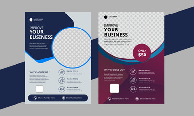 Business Flyer Templates with Infographic Elements