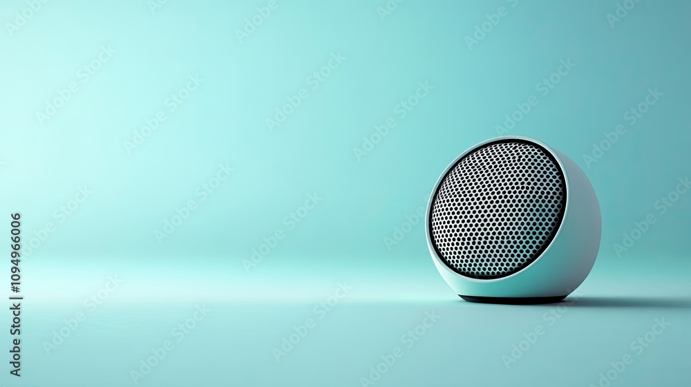 Aufkleber modern minimalist speaker on soft pastel background emphasizing simplicity and elegance with a conte