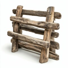 Obraz premium Rustic wooden structure, layered logs.